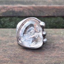 Kryształ górski- pierścionek regulowany