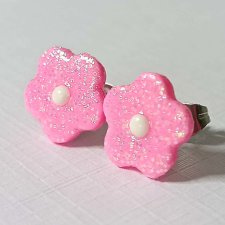 Kolczyki różowe kwiatki