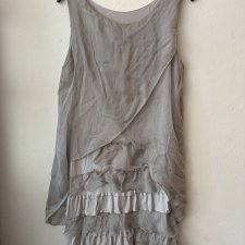 Silk : sukienka - tunika 50 % 50 % viskose - włoska oryginalna kobieca w kolorze szałwii z mlekiem