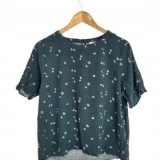 VAKKER butelkowa zieleń wzór bluzka wiskoza 40 L