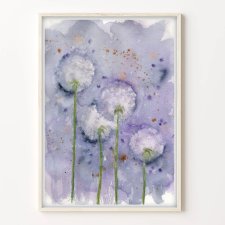 Oryginalna akwarela A4. Dmuchawce