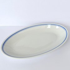 Półmisek Korea Północna D.P.R.K porcelana vintage owalny niebieska linia