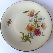 Okrągła Patera Seltmann Weiden Bavaria porcelana kremowa z kwiatowym dekorem vintage