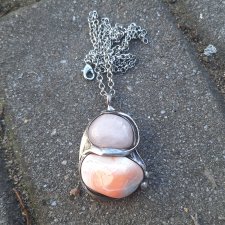 Agat z kwarcem - wisiorek