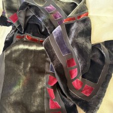 Silk ST.Michael MARKS&SPENCER 3505 267 jedwab i welur graficzny elegancki szal