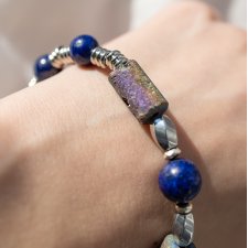 Lapis lazuli, Agat tytanowy, Hematyt