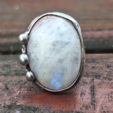 Kamień księżycowy - pierścionek regulowany