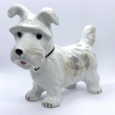 Figurka pies Terier Szkocki porcelana Alba IULIA Rumunia Vintage PRL Westie