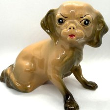 Designerski Pies pekińczyk retro vintage ceramiczna Rzeźba New Look