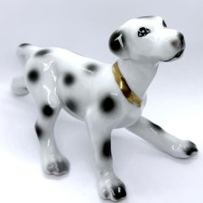 Figurka dalmatyńczyk Ręcznie malowana porcelana Rumunia Vintage New Look lata 70-80 XX w PRL