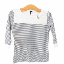 Bluzka w paski vintage wiskoza Topshop łezka na dekolcie