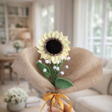 Bukiet szydełkowy ze słonecznikiem – wyjątkowy prezent handmade