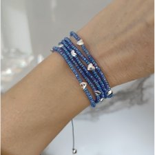 Bransoletka Niebieska Serduszka Hematyt