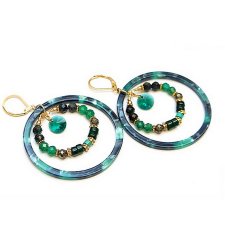 Kolczyki Wianki circle (green mix)