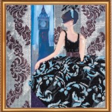 Obraz haftowany koralikami "Okno na Londyn" Dekoracja ścienna