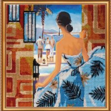 Obraz haftowany koralikami "Okno w Rio de Janeiro" Dekoracja ścienna