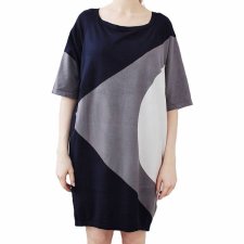 Sukienka vintage Phase Eight graficzna wiskoza dzianinowa