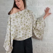 Dwustronne kimono z tkaniny konopno-bawelnianej.