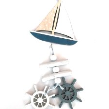 żaglówka łódka ster zawieszka ozdoba ścienna morze Marine Shabby Chic