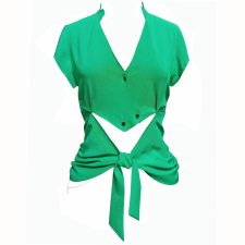 Bluzka malachitowa wiązana z przodu