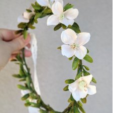 Kwiat Jabłoni – wianek komunijny i ślubny, biały wianek na komunię, romantyczny wianek boho
