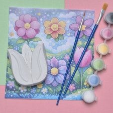 Zestaw kreatywny dla dzieci ZAMIAST ekranów i słodyczy - prezent do malowania (DIY) seria Kwiaty