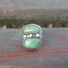 Chryzopraz -  pierścionek regulowany