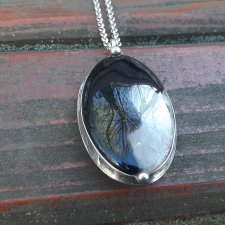 Czarno biały agat - wisiorek