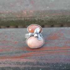 Kwiatek na plaży - pierścionek regulowany