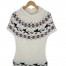 Tunika sweterkowa sweter wzór norweski 36 S
