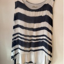 Feel moda - silk i viskoza - made in Italy  - oryginalna asymetryczna zwiewna bluzka