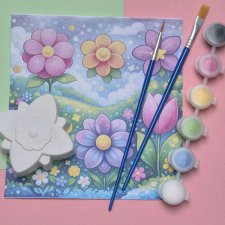 Zestaw kreatywny dla dzieci ZAMIAST ekranów i słodyczy - prezent do malowania (DIY) seria Kwiaty