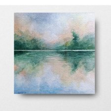 Pejzaż -praca formatu 20/20 cm