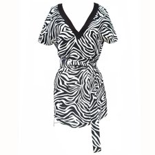 Tunika kimonowa zebra z paskiem