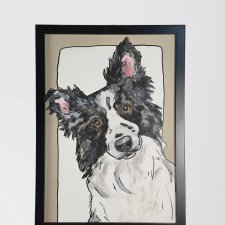 GRAFIKA / OBRAZ  - PIES BORDER COLLIE - A3