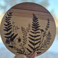 Taca/ deska do serwowania zdobiona pirografią