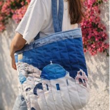 Pikowana duża torba shopper Santorini