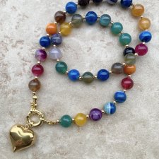 Tęcza - naszyjnik z wielobarwnych Agatów