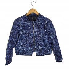 H&M marynarka bluza wzór granatowa 38 M