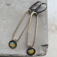 Kolczyki Polne Kwiaty - Turkus i Ochra w Złocie