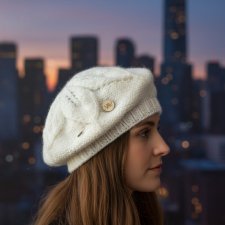 Beret w liście rozeta