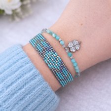 Komplet bransoletek "Azure Mist" - Amazonit i Labradoryt