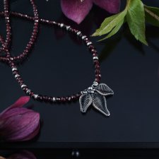 Kwitnące granaty - srebrny naszyjnik z motywem kwiatowym