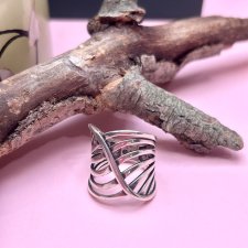 ☘︎ ☘︎ srebrna szeroka obrączka ☘︎ ☘︎