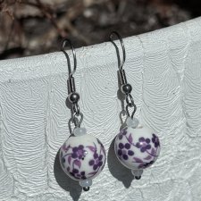 Kolczyki fioletowe koraliki