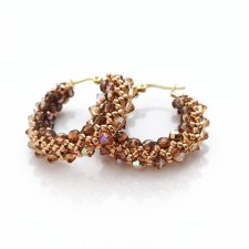 Złote Kolczyki Koła "Light Colorado Topaz"