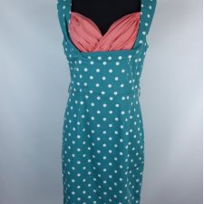 Lindy Bop - Vanessa sukienka do kolan grochy bawełna 14 / 40