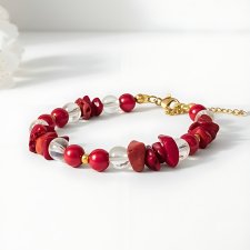 Czerwona bransoletka z koralem