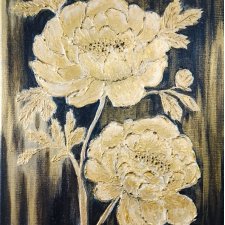 ELEGANCKI OBRAZ STRUKTURALNY Z WIDOCZNĄ TEKSTURĄ 3D - "ZŁOTE ZWIEŃCZENIE" (dostawa gratis)