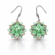 Zielone Wiszące Kolczyki "Chrysolite Maxima" z Kryształów Preciosa